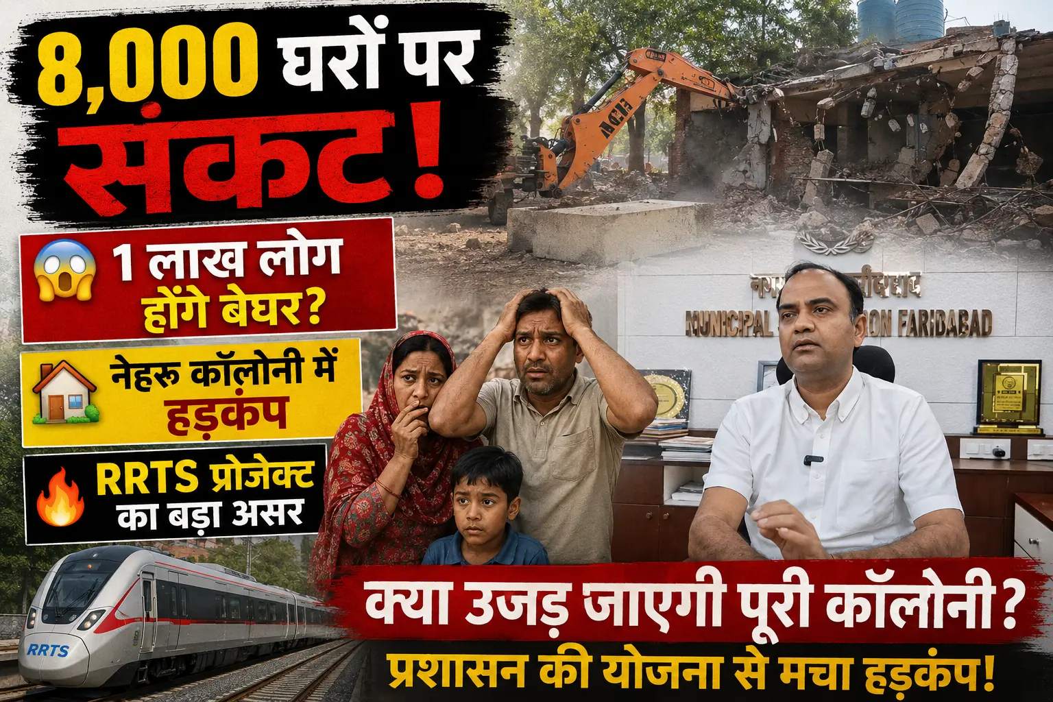 8,000 घरों पर संकट! 😱 1 लाख लोग होंगे बेघर? 🏠 नेहरू कॉलोनी में हड़कंप 🔥 RRTS प्रोजेक्ट का बड़ा असर